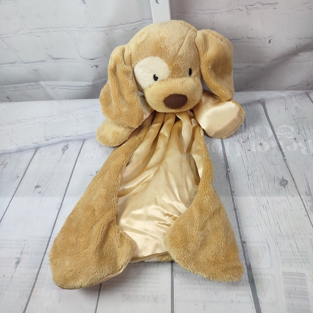 Baby Gund Spunky Puppy Dog Huggybuddy shaped 16" Security Blanket Lovey Satin